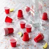 Houdini 20pk Disposable Shot Glasses: Red Plastic Shot Cups, 2oz Capacity, Solid Pattern, Art & Design Theme