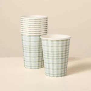 10ct Stripe & Plaid Paper Cups - with Magnolia