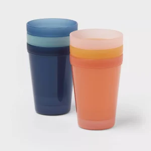 Kids' 6pc Basic Large 13.5oz Tumbler : Reusable Plastic Cups, Dishwasher & Microwave Safe