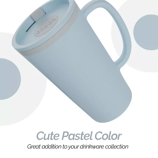 Copco Cone Double Wall Insulated Coffee Mug with Handle, Durable & BPA-Free Reusable Plastic, 16 oz.