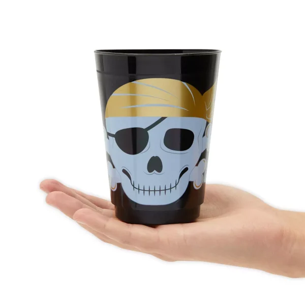 Sparkle and Bash 16 Pack Plastic Tumbler Cups for Kids, Pirate Birthday Party Supplies, 16 oz
