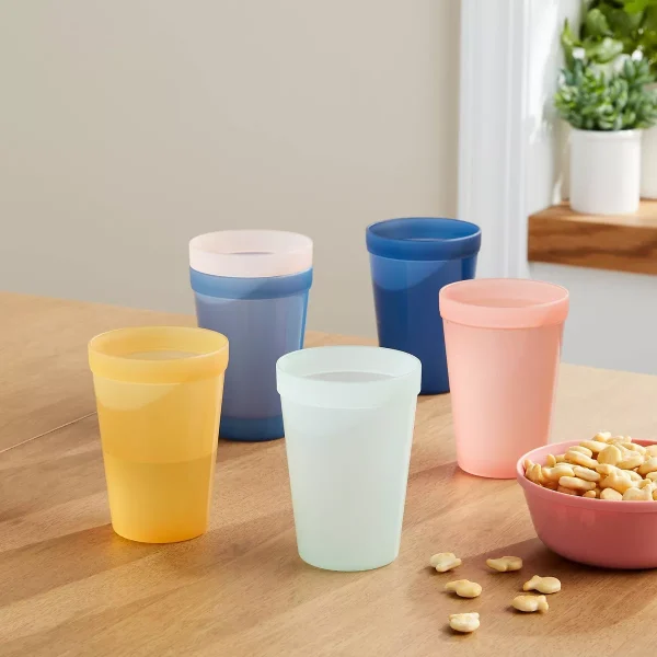 Kids' 6pc Basic Large 13.5oz Tumbler : Reusable Plastic Cups, Dishwasher & Microwave Safe